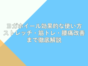 ヨガホイール効果的な使い方｜ストレッチ・筋トレ・腰痛改善まで徹底解説