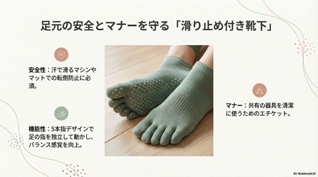 5本指デザインで滑り止めがついたピラティス専用ソックスの画像。