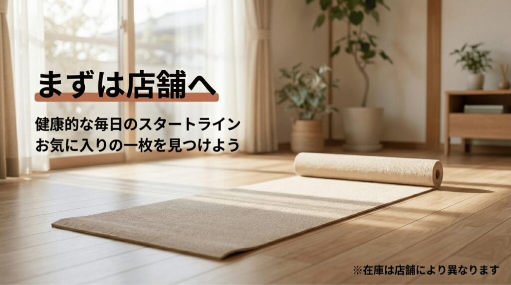 しまむらで自分に合った一枚を見つけて、健康的な毎日をスタートさせようと促すスライド