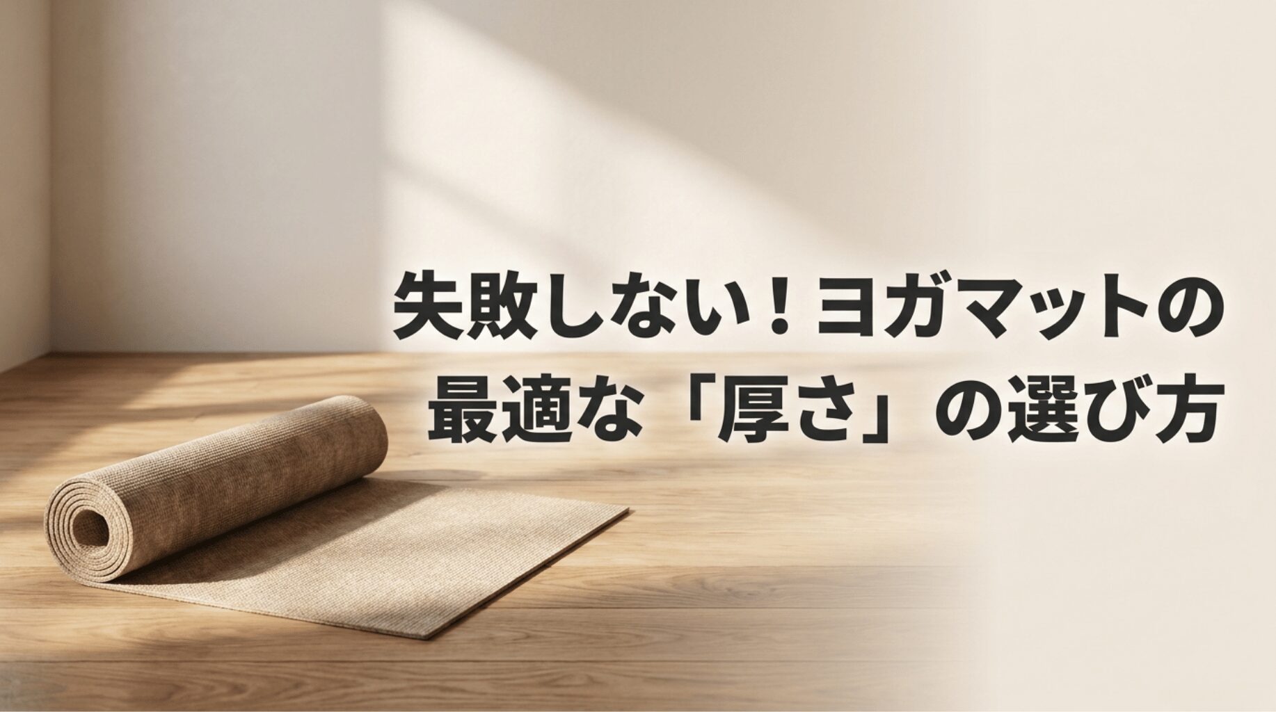 ヨガマットの最適な厚さの選び方を紹介する記事冒頭用のスライド